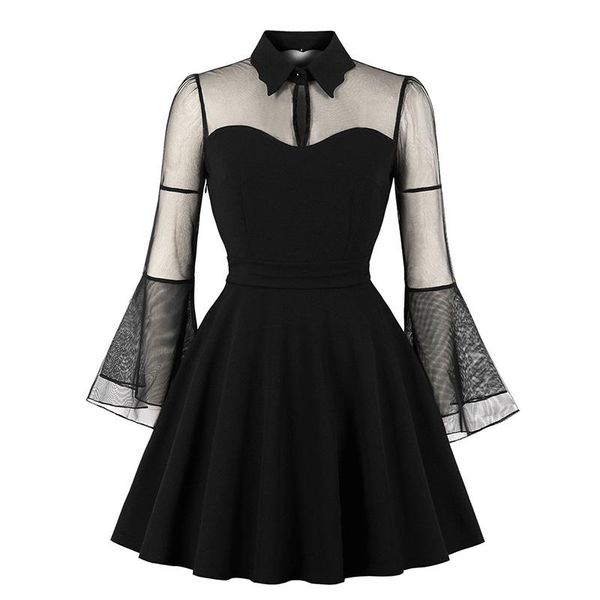 casual dresses women dress mesh patchwork office party flare sleeve a-line see-through autumn plus size elegant vestidos, Black;gray
casual dresses women dress mesh patchwork office party flare sleeve a-line see-through autumn plus size elegant vestidos, Black;gray