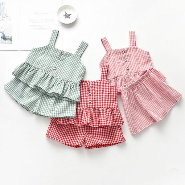 children's set(pant) girl summer korean version of the plaid backless baby fashionable two-piece child shorts clothes clothing sets, White
children's set(pant) girl summer korean version of the plaid backless baby fashionable two-piece child shorts clothes clothing sets, White