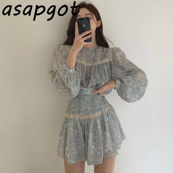 elegant o neck floral print blouse women lantern sleeve shirts slim high waist pleated ruffles skirt mini temperament chic korea 210610, White
elegant o neck floral print blouse women lantern sleeve shirts slim high waist pleated ruffles skirt mini temperament chic korea 210610, White
