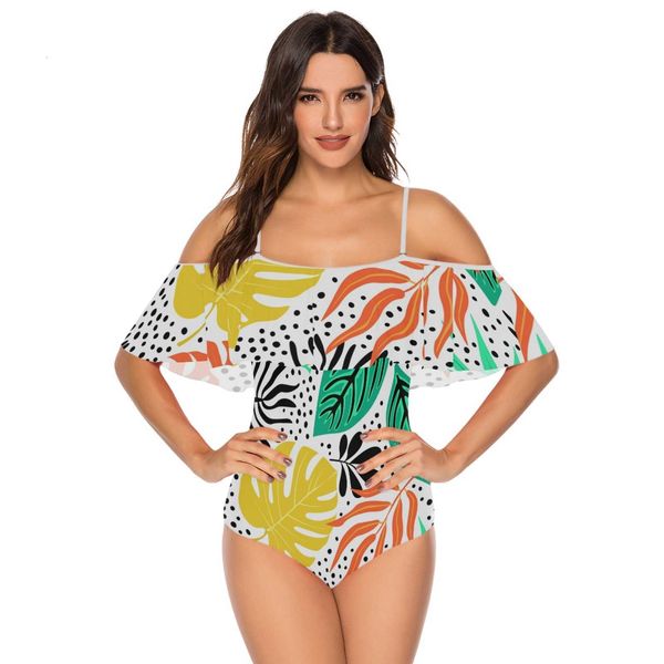 swimwear high waist bikini tropical palm leaf halter women swimsuit female set bodysuit bathing suit summer biquini, White;black
swimwear high waist bikini tropical palm leaf halter women swimsuit female set bodysuit bathing suit summer biquini, White;black