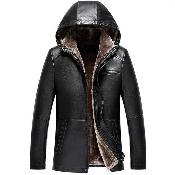 men's leather & faux autumn winter men real geunine sheepskin jackets hooded lether coats fur liner slim solid outwear, Black
men's leather & faux autumn winter men real geunine sheepskin jackets hooded lether coats fur liner slim solid outwear, Black