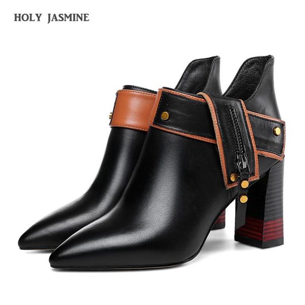 boots genuine leather footwear 2021 arrival ankle rubber riding feminine shoes women's high heels booties zip womens, Black
boots genuine leather footwear 2021 arrival ankle rubber riding feminine shoes women's high heels booties zip womens, Black