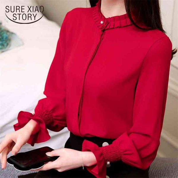 spring fashion women blouse red sweet chiffon shirt long-sleeve bottoming autumn solid slim blusa elegant 210421, White
spring fashion women blouse red sweet chiffon shirt long-sleeve bottoming autumn solid slim blusa elegant 210421, White