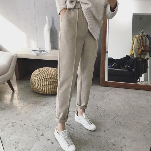 women's pants & capris 2021 autumn women elastic woolen pant female plus size casual trousers black/beige harem winter wool ankle-lengt, Black;white
women's pants & capris 2021 autumn women elastic woolen pant female plus size casual trousers black/beige harem winter wool ankle-lengt, Black;white