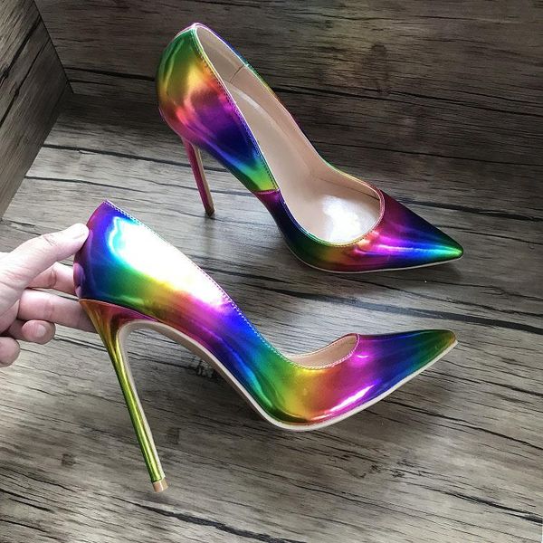 gradient rainbow color pointed toe pumps ladies slip on celebrity multi shiny leather stilettos party high heels shoes dress, Black
gradient rainbow color pointed toe pumps ladies slip on celebrity multi shiny leather stilettos party high heels shoes dress, Black
