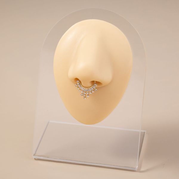 2021 new popular tassel crystal clip golden flower diamond piercing ring nose ornament female, Silver
2021 new popular tassel crystal clip golden flower diamond piercing ring nose ornament female, Silver