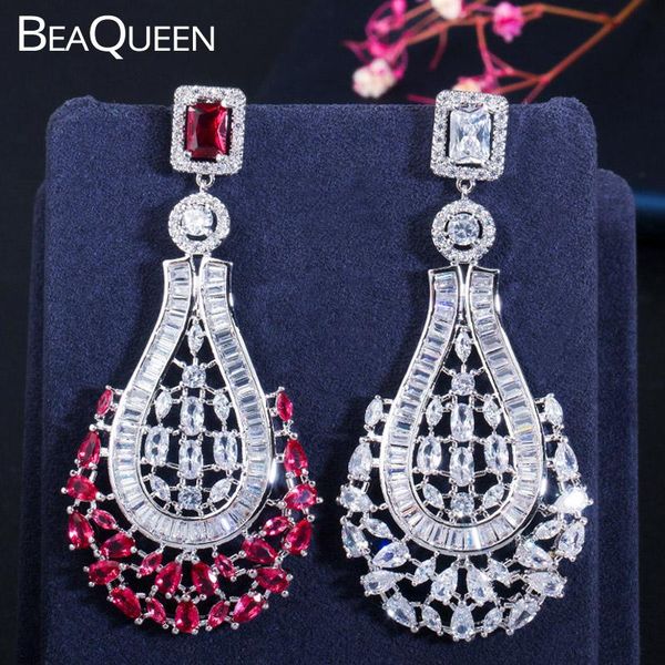 dangle & chandelier beaqueen stunning rose red cubic zirconia paved big drop long wedding earrings statement jewelry for women banquet e392, Silver
dangle & chandelier beaqueen stunning rose red cubic zirconia paved big drop long wedding earrings statement jewelry for women banquet e392, Silver