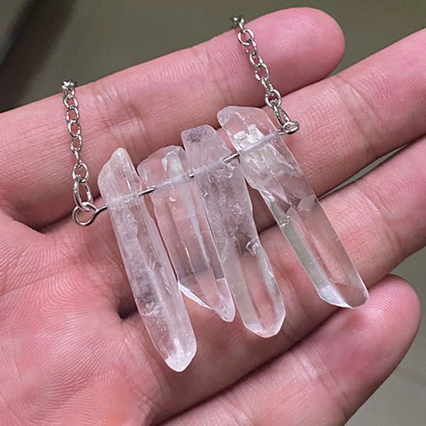 irregular white natural crystal stone handmade necklaces women men pendant original stone party club jewelry, Silver
irregular white natural crystal stone handmade necklaces women men pendant original stone party club jewelry, Silver