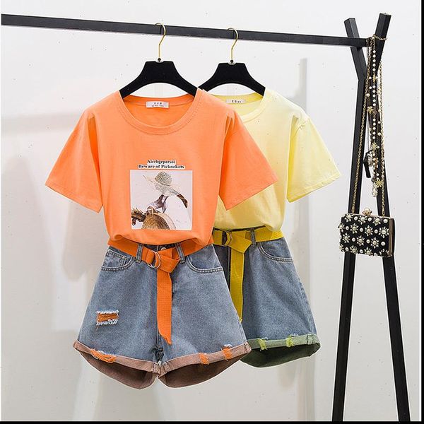 summer fashion neon twinset women tracksuits patchwork strap short sleeve cotton t shirt hole jeans set 2pcs clothing, Gray
summer fashion neon twinset women tracksuits patchwork strap short sleeve cotton t shirt hole jeans set 2pcs clothing, Gray