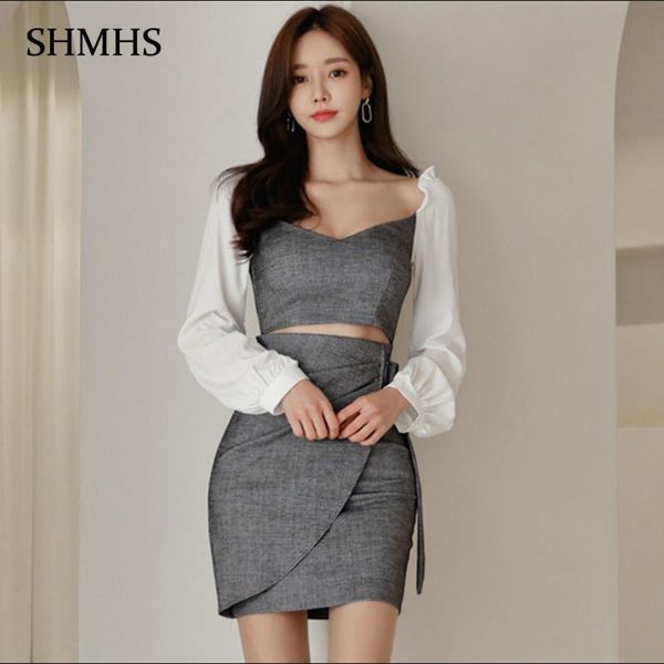 high waist show hollow party dress 2021 spring temperament white long puff sleeve gray tight elegant office lady casual dresses, Black;gray
high waist show hollow party dress 2021 spring temperament white long puff sleeve gray tight elegant office lady casual dresses, Black;gray