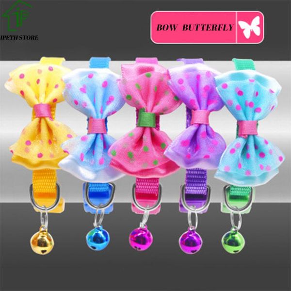 dog collars & leashes 6 color pet cat collar bow butterfly knot with bell adjustable necklace for puppy supplies
dog collars & leashes 6 color pet cat collar bow butterfly knot with bell adjustable necklace for puppy supplies