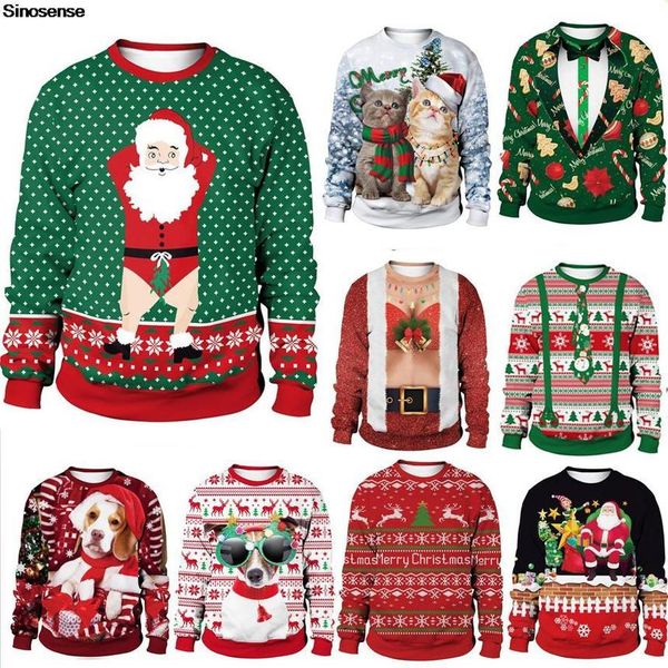 men's and women's santa claus's interting round neck party sweaters, lovers' christmas sweaters, White;black
men's and women's santa claus's interting round neck party sweaters, lovers' christmas sweaters, White;black