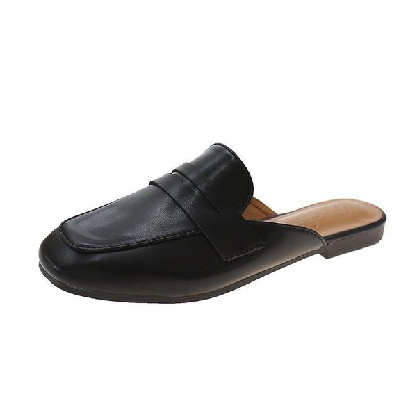 slippers baotou half women's outer wear 2021 spring and summer british style small leather shoes, Black
slippers baotou half women's outer wear 2021 spring and summer british style small leather shoes, Black
