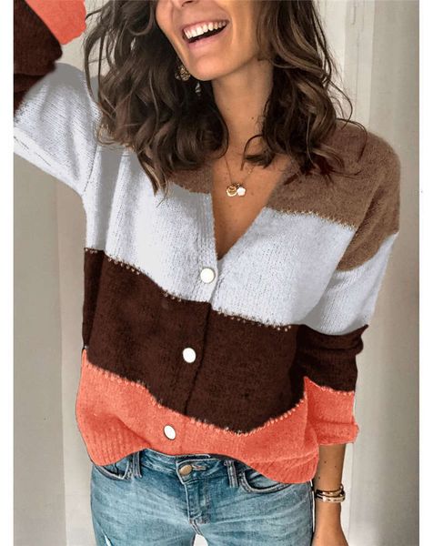 women's jackets coats autumn fashion cardigan with striped button v-neck sweater for warmth and looseness lov mljy, Black;brown
women's jackets coats autumn fashion cardigan with striped button v-neck sweater for warmth and looseness lov mljy, Black;brown