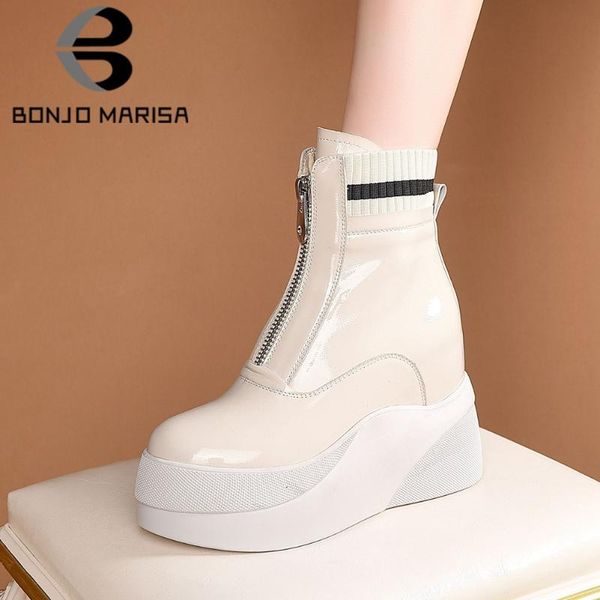 boots bonjomarisa arrival patent leather zipper platform internal increases heels ankle stylish winter shoes women, Black
boots bonjomarisa arrival patent leather zipper platform internal increases heels ankle stylish winter shoes women, Black