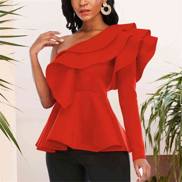 Women's Polos Women Blouse Tops Shirts One Shoulder Sexy Peplum Ruffles Slim Party Wear 2022 Summer Fashion Elegant Ladies White Red Bluas 282L
Women's Polos Women Blouse Tops Shirts One Shoulder Sexy Peplum Ruffles Slim Party Wear 2022 Summer Fashion Elegant Ladies White Red Bluas 282L