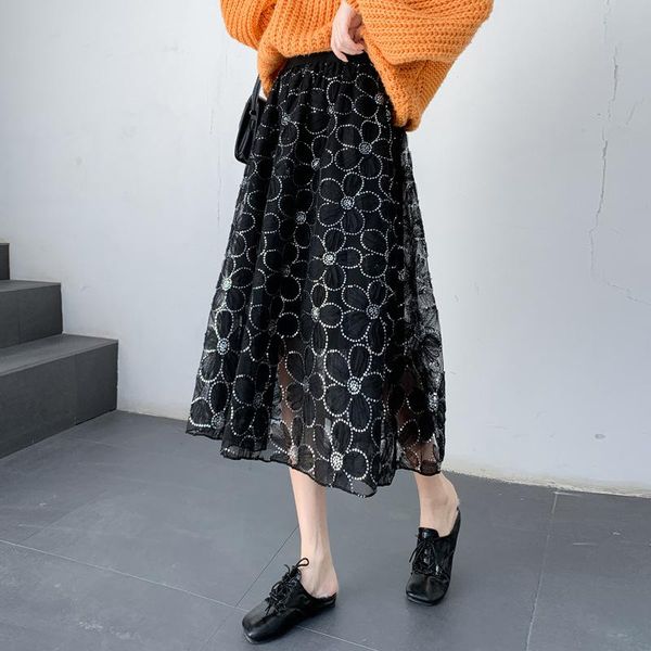 skirts korea 2021 spring sequin embroidery skirt women for autumn vintage elegance long balck, Black
skirts korea 2021 spring sequin embroidery skirt women for autumn vintage elegance long balck, Black
