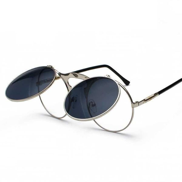 steampunk round sunglasses women men metal vintage flip circular double lens sun glasses style circle shades gafas oculos de s p0814, White;black
steampunk round sunglasses women men metal vintage flip circular double lens sun glasses style circle shades gafas oculos de s p0814, White;black