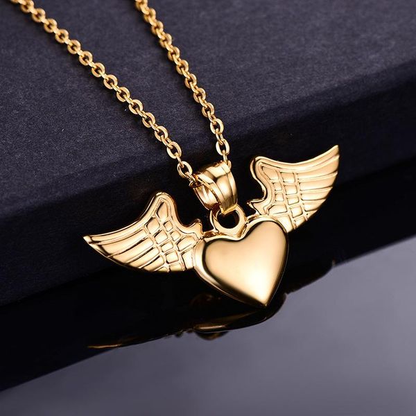 chains wendyfo women fashion heart necklace pendants for ladies stainless steel angle chain necklaces female charm jewelry, Silver
chains wendyfo women fashion heart necklace pendants for ladies stainless steel angle chain necklaces female charm jewelry, Silver