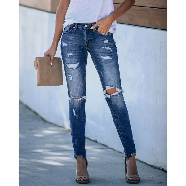jeans 2021 autumn and winter street wash hole personalized slim pants women's, Blue
jeans 2021 autumn and winter street wash hole personalized slim pants women's, Blue