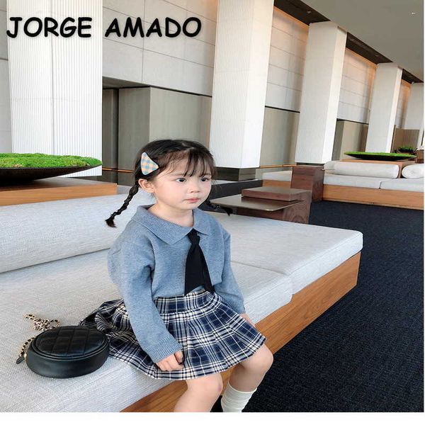 spring girls sweater solid collar turn-down with tie student style children clothes e3127 210610, Blue
spring girls sweater solid collar turn-down with tie student style children clothes e3127 210610, Blue