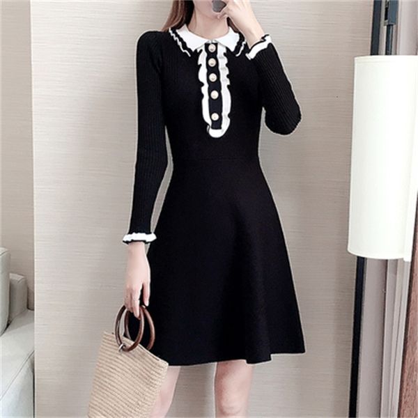 casual dresses fashion knitted women vintage fall winter single-breasted slim elastic a-line ladies sweater vestidos tduq, Black;gray
casual dresses fashion knitted women vintage fall winter single-breasted slim elastic a-line ladies sweater vestidos tduq, Black;gray
