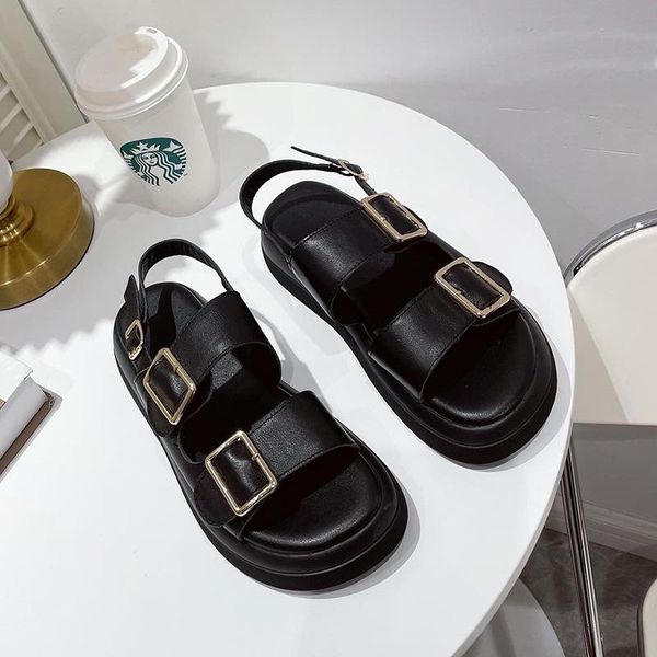 sandals ladies leather sandals, metal, details, buckle, summer, beach, women's shoes, low heel, handmade women platform shoes, Black
sandals ladies leather sandals, metal, details, buckle, summer, beach, women's shoes, low heel, handmade women platform shoes, Black