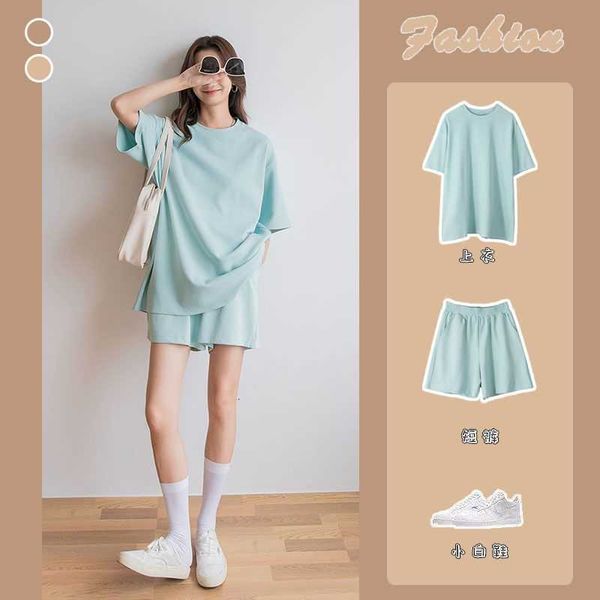 women's t-shirt spring summer womens suits casual sports short-sleeved fried street t-shirt loose thin wild shorts two piece sets, White
women's t-shirt spring summer womens suits casual sports short-sleeved fried street t-shirt loose thin wild shorts two piece sets, White