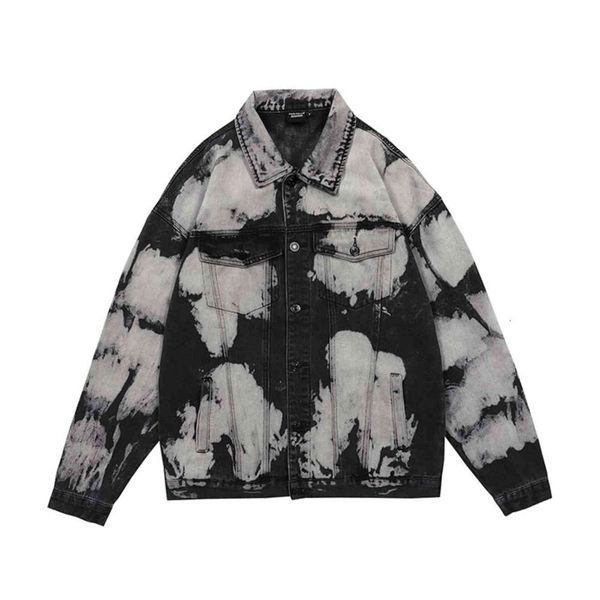tie dye cloth retro jeans ets for men and women harajuku vibe style revers casual denim jas streetwear oversized clothing, Black
tie dye cloth retro jeans ets for men and women harajuku vibe style revers casual denim jas streetwear oversized clothing, Black