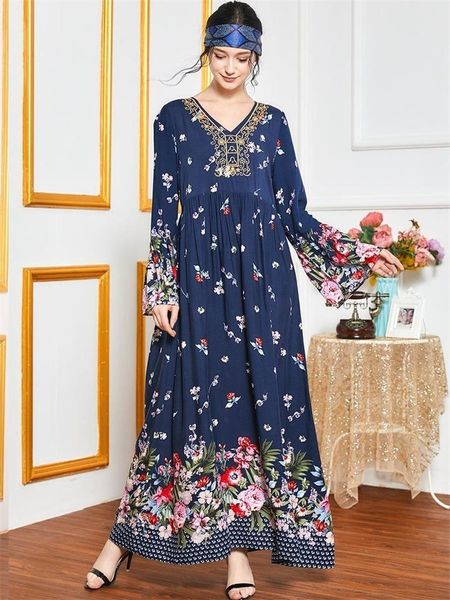 maxi dresses ethnic v-neck floral print embroidery long sleeve dress fall 202 empire swing muslim arabic clothing casual, Black;gray
maxi dresses ethnic v-neck floral print embroidery long sleeve dress fall 202 empire swing muslim arabic clothing casual, Black;gray