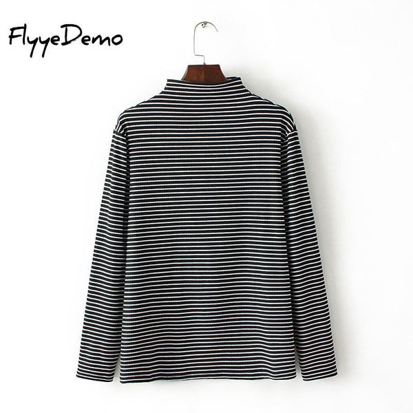 women's t-shirt autumn ribbed striped elastic t shirt women casual long sleeve turtleneck cotton t-shirts knitted blusas plus size, White
women's t-shirt autumn ribbed striped elastic t shirt women casual long sleeve turtleneck cotton t-shirts knitted blusas plus size, White