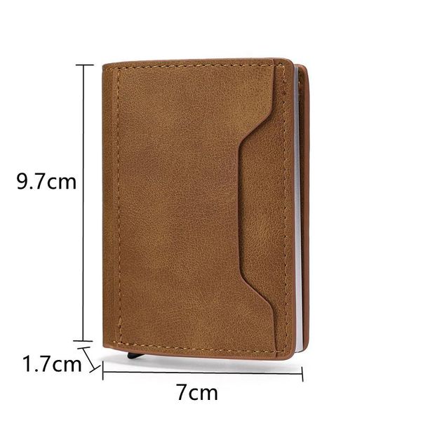 card holders anti-theft rfid leather holder wallet aluminium men business bank cardholder case luxury slim metal 6-8 slots, Brown;gray
card holders anti-theft rfid leather holder wallet aluminium men business bank cardholder case luxury slim metal 6-8 slots, Brown;gray