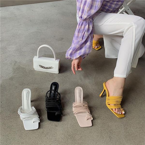 slippers fashion women clip toe solid color thin high heels narrow band yellow/beige/black/white sandals slides mules
slippers fashion women clip toe solid color thin high heels narrow band yellow/beige/black/white sandals slides mules