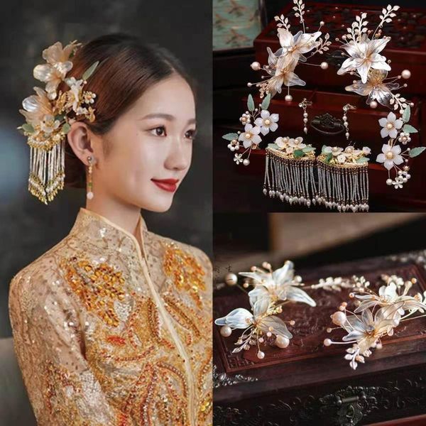 hair clips & barrettes oriental chinese vintage wedding bridal accessories classical pearl beaded tassel coronet xiuhe hairwear, Golden;silver
hair clips & barrettes oriental chinese vintage wedding bridal accessories classical pearl beaded tassel coronet xiuhe hairwear, Golden;silver