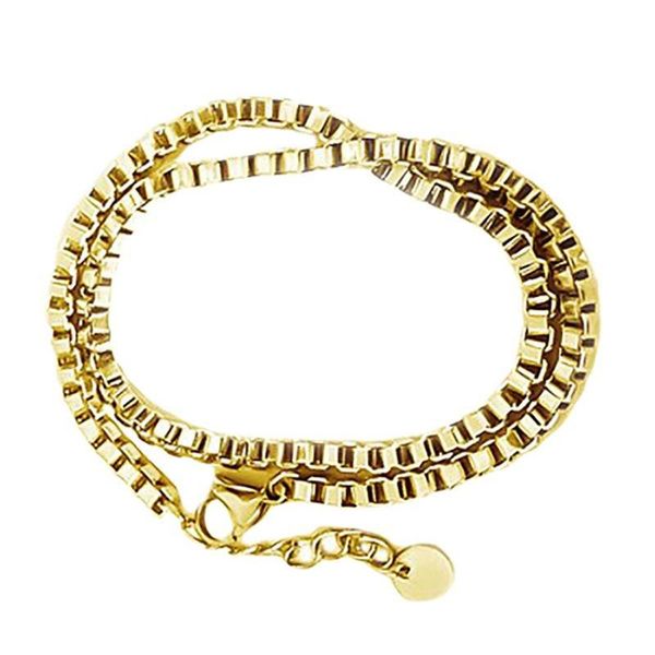 link, chain double layer box bracelet for women stainless steel gold silver color charms men bangle wrist jewelry gifts, Black
link, chain double layer box bracelet for women stainless steel gold silver color charms men bangle wrist jewelry gifts, Black