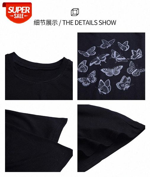 european goods large version short-sleeved t-shirt women's trendy station loose korean of the new butterfly print #id8f, White
european goods large version short-sleeved t-shirt women's trendy station loose korean of the new butterfly print #id8f, White