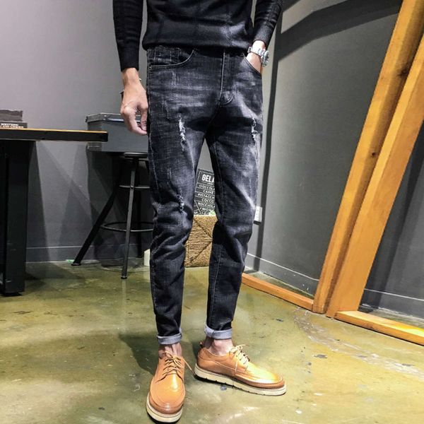 men's jeans korean slim legged trend versatile break hole autumn loose fashion brand casual pants djos, Blue
men's jeans korean slim legged trend versatile break hole autumn loose fashion brand casual pants djos, Blue