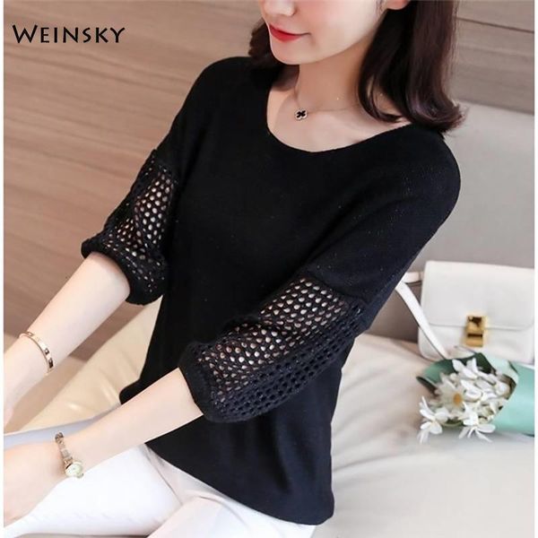 women's sweaters casual style women thin knitted sweater and pullovers three quarter sleeve ladies fashion female autumn 2021, White;black
women's sweaters casual style women thin knitted sweater and pullovers three quarter sleeve ladies fashion female autumn 2021, White;black