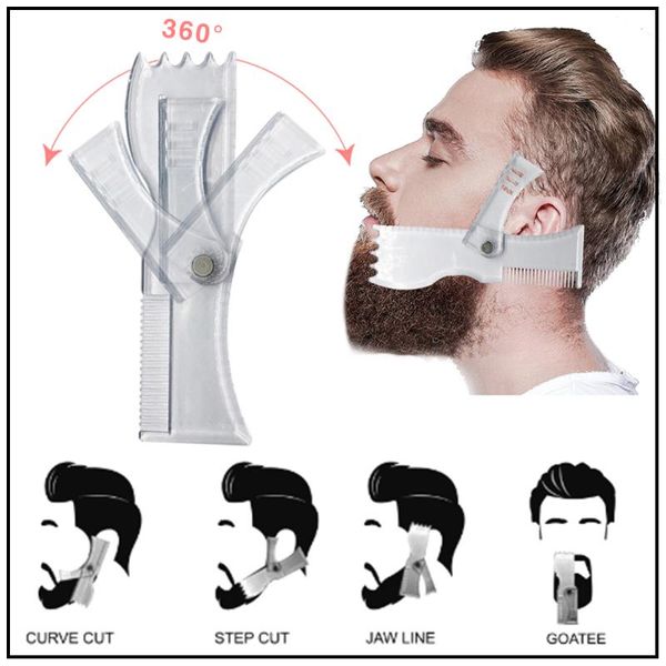 hair brushes rotating beard styling comb tool for men's adjustable different angles ruler, Silver
hair brushes rotating beard styling comb tool for men's adjustable different angles ruler, Silver