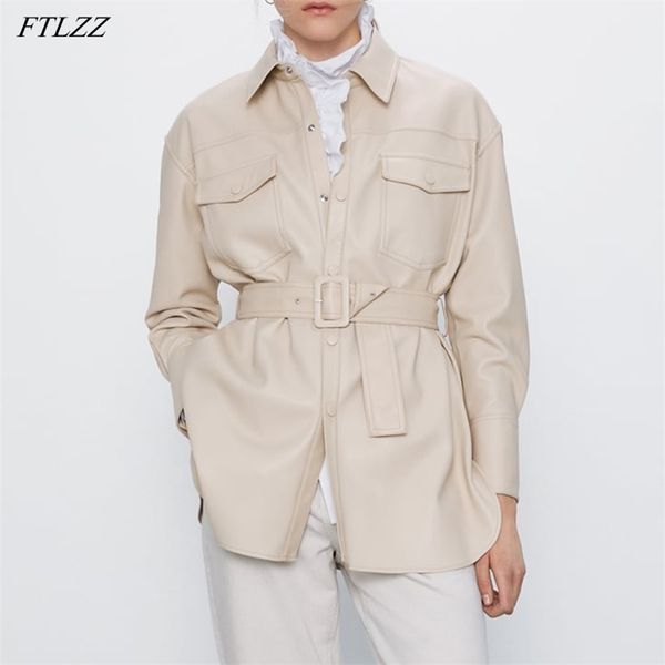 women faux leather jacket spring autumn pu turndown collar coat with belt slim medium beige jackets outwear 210430, Tan;black
women faux leather jacket spring autumn pu turndown collar coat with belt slim medium beige jackets outwear 210430, Tan;black