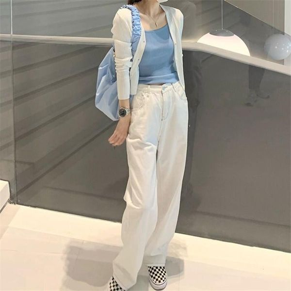 women's jeans white casual wide leg woman high waisted denim pants streetwear mom outfit, Blue
women's jeans white casual wide leg woman high waisted denim pants streetwear mom outfit, Blue