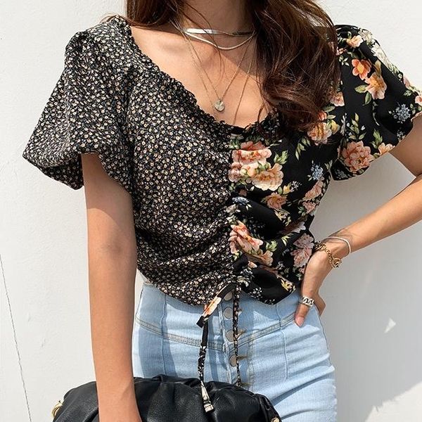 women's blouses & shirts 2021 summer casual print shirring short vintage puff sleeve women v-neck korean, White
women's blouses & shirts 2021 summer casual print shirring short vintage puff sleeve women v-neck korean, White