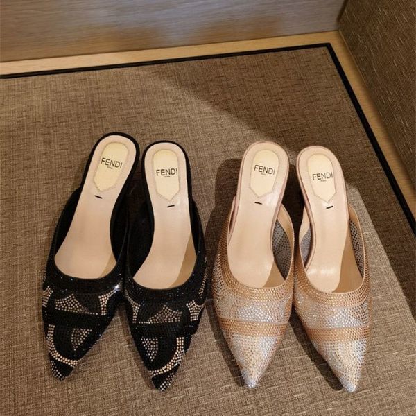 slipper cofenty 21 new ff pointed mesh inlaid diamond high heels breathable women's shoes double f sandals muller shoes slipperszly, Black
slipper cofenty 21 new ff pointed mesh inlaid diamond high heels breathable women's shoes double f sandals muller shoes slipperszly, Black