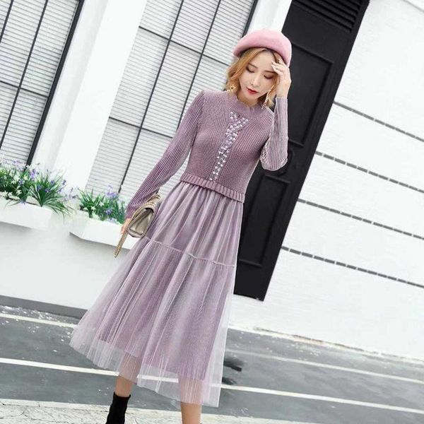 casual dresses women 2021 spring autumn o-neck long sleeve simple elegant patchwork dress female knitted sweater vestidos g656, Black;gray
casual dresses women 2021 spring autumn o-neck long sleeve simple elegant patchwork dress female knitted sweater vestidos g656, Black;gray
