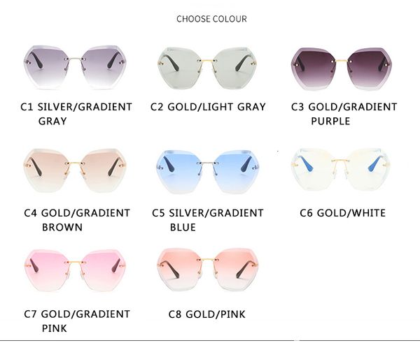 luxury designer sunglasses 2021 fashion brand design vintage rimless pilot women men retro cutting lens gradient sun glasses female uv400 06, White;black
luxury designer sunglasses 2021 fashion brand design vintage rimless pilot women men retro cutting lens gradient sun glasses female uv400 06, White;black