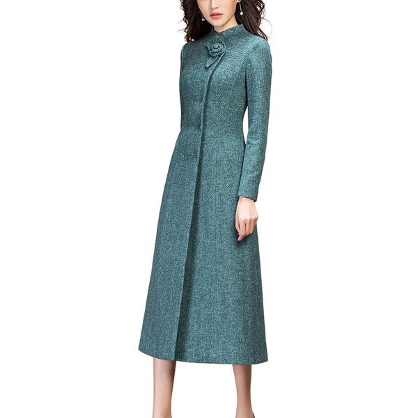 women's wool & blends 2021 autumn winter casual long warm thicken green woolen coat for woman, Black
women's wool & blends 2021 autumn winter casual long warm thicken green woolen coat for woman, Black