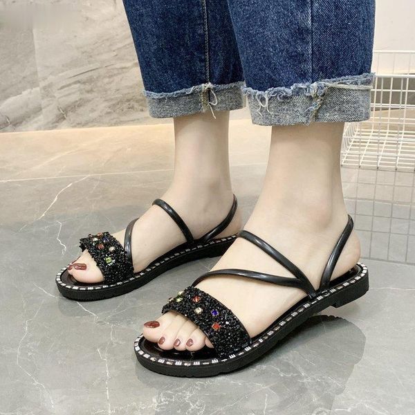 fashion women's slippers leisure all-match outdoor shoes trend rhinestone sequins decorative mujer zapatos, Black
fashion women's slippers leisure all-match outdoor shoes trend rhinestone sequins decorative mujer zapatos, Black