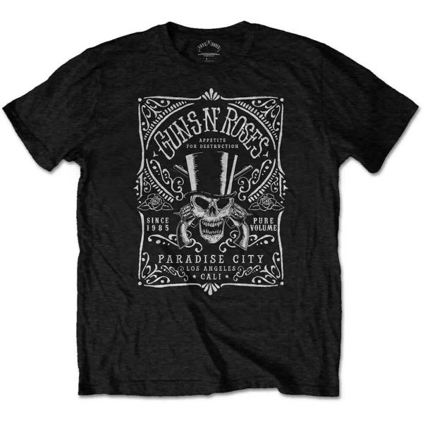 official guns n roses t shirt bourbon label black classic rock band mens slash, White;black
official guns n roses t shirt bourbon label black classic rock band mens slash, White;black