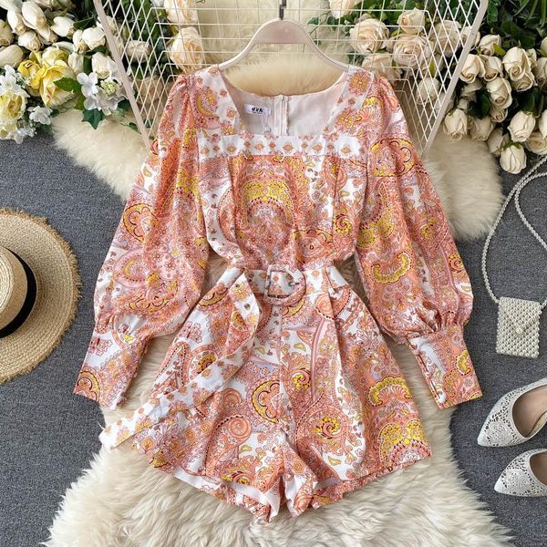 women's jumpsuits & rompers retro square collar jumpsuit women fashion printed long sleeve lace-up high waist slim casual wide leg play, Black;white
women's jumpsuits & rompers retro square collar jumpsuit women fashion printed long sleeve lace-up high waist slim casual wide leg play, Black;white