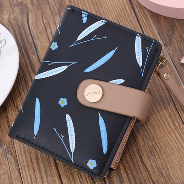 short leaf print womens wallet soft pu leather credit card holder buckle two fold ladies zipper coin purse cute money, Red;black
short leaf print womens wallet soft pu leather credit card holder buckle two fold ladies zipper coin purse cute money, Red;black